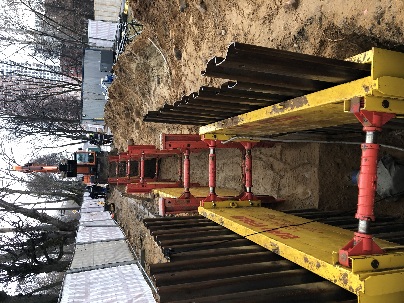 Single Slide Rail System and sheet pile frame 
